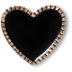 Black Heart with Gold Outline Jibbitz™ charms