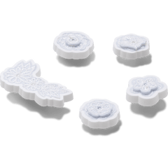 White Elegant Floral 5 Pack Jibbitz™ charms