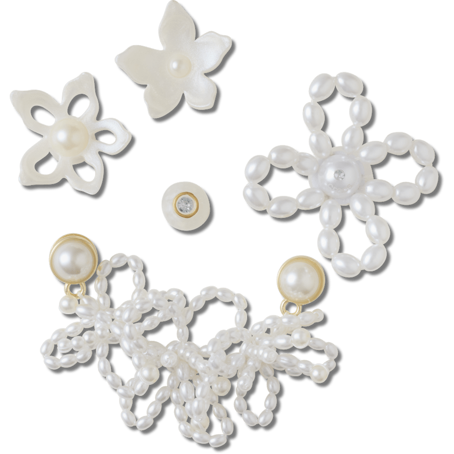 White Pearl Beaded 5 Pack Jibbitz™ charms