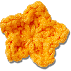 Crafted Crochet Orange Star Jibbitz™ charms