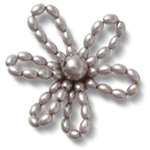 Grey Pearl Beaded Daisy Jibbitz™ charms