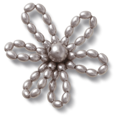 Grey Pearl Beaded Daisy Jibbitz™ charms