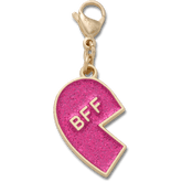 Pink Glitter BFF Charm Left Jibbitz Shoe Charm