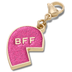 Pink Glitter BFF Charm Left Jibbitz Shoe Charm
