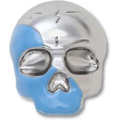 Silver and Blue Enamel Skull Jibbitz™ charms