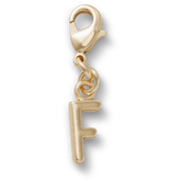 Gold Letter F Charm Jibbitz™ charms