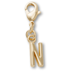 Gold Letter N Charm Jibbitz™ charms
