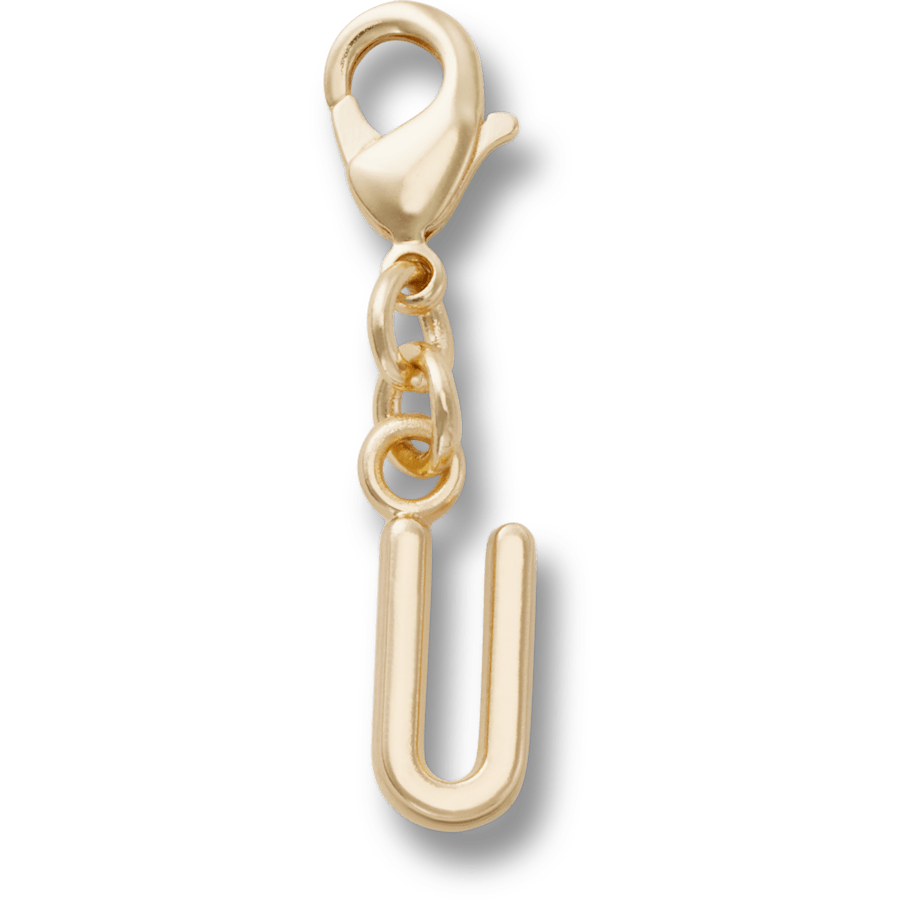 Gold Letter U Charm Jibbitz™ charms