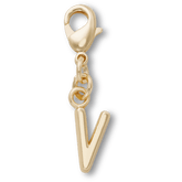 Gold Letter V Charm Jibbitz™ charms