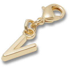 Gold Letter V Charm Jibbitz™ charms