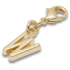 Gold Letter W Charm Jibbitz™ charms