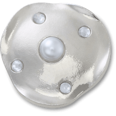 Silver and Pearl Disc Jibbitz™ charms