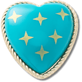 Turquoise and Gold Heart Jibbitz™ charms