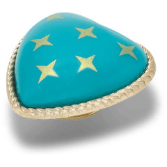 Turquoise and Gold Heart Jibbitz™ charms