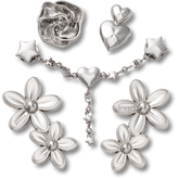 Silver Meta Floral 5 Pack Jibbitz™ charms