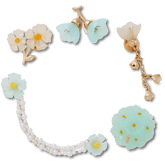Blue Dainty Floral 5 Pack Jibbitz™ charms