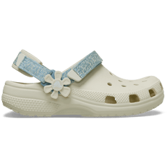 Kids’ Classic Denim Flower Adjustable Backstrap Clog