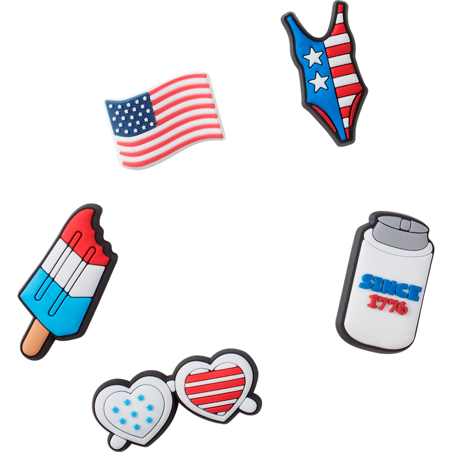 USA 5 Pack Jibbitz Shoe Charm