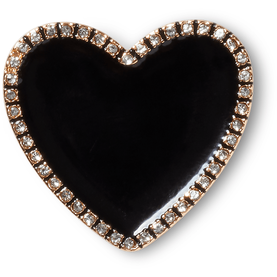 Black Heart with Gold Outline Jibbitz™ charms