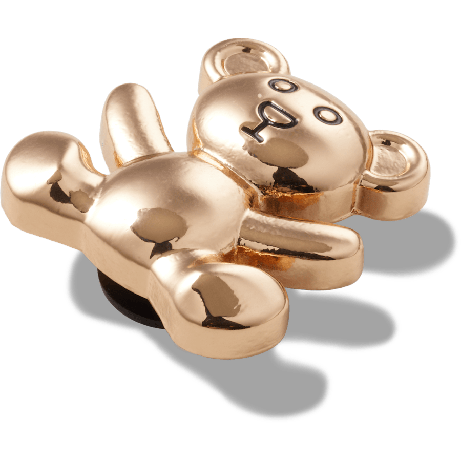 Gold Teddy Bear Jibbitz Shoe Charm