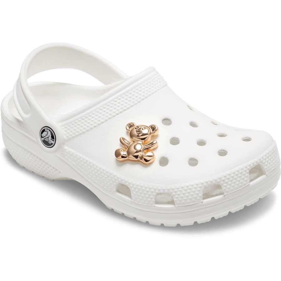 Gold Teddy Bear Jibbitz Shoe Charm