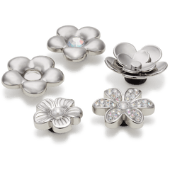 Monochrome Slvr Flwrs 5 Pack Jibbitz™ charms