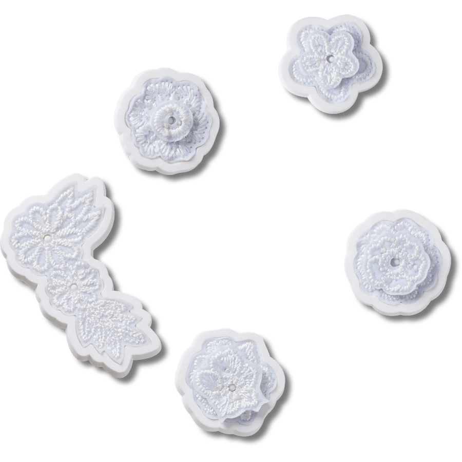 White Elegant Floral 5 Pack Jibbitz™ charms
