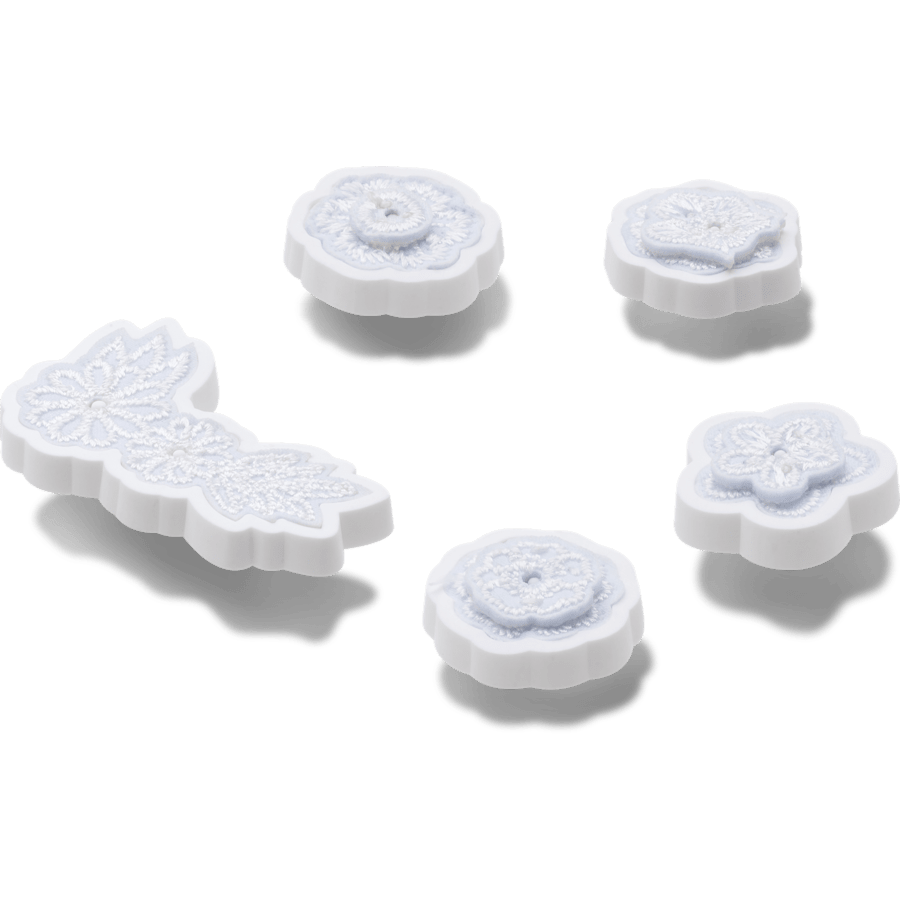 White Elegant Floral 5 Pack Jibbitz™ charms