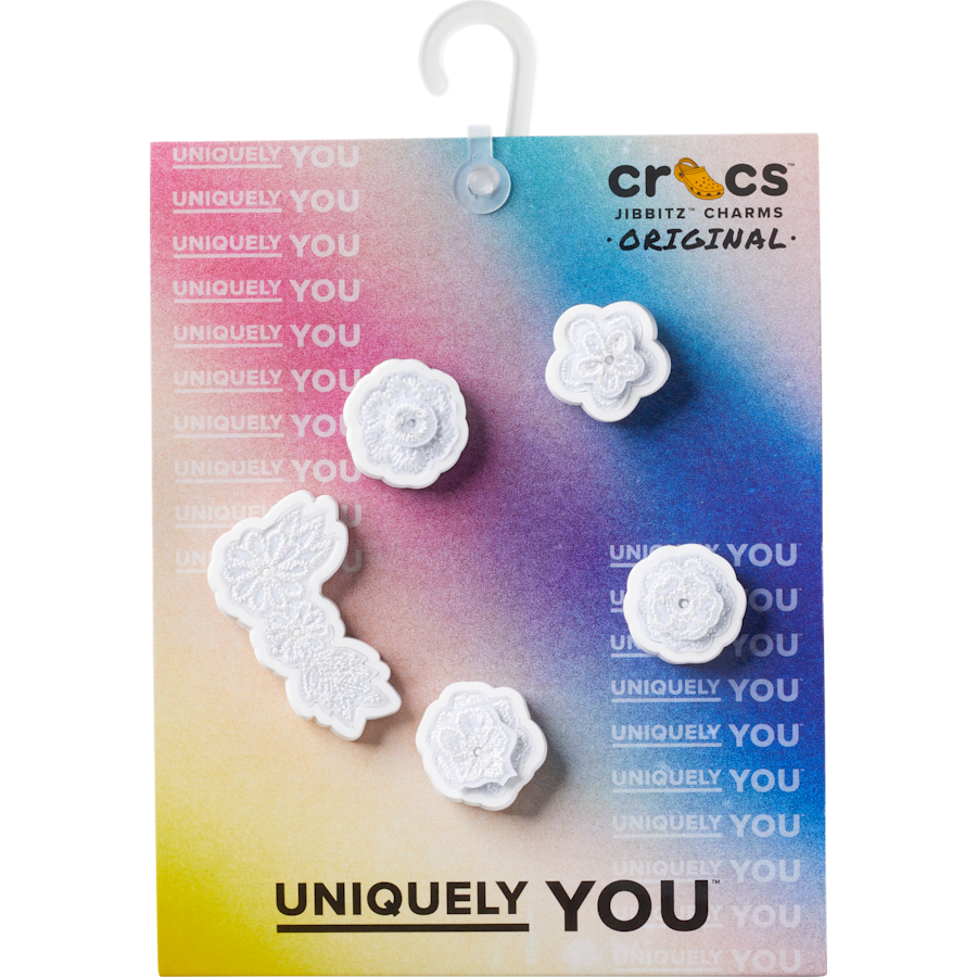 White Elegant Floral 5 Pack Jibbitz™ charms