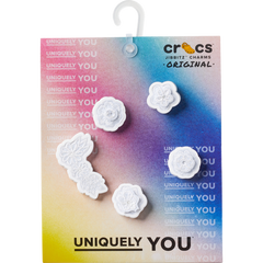 White Elegant Floral 5 Pack Jibbitz™ charms