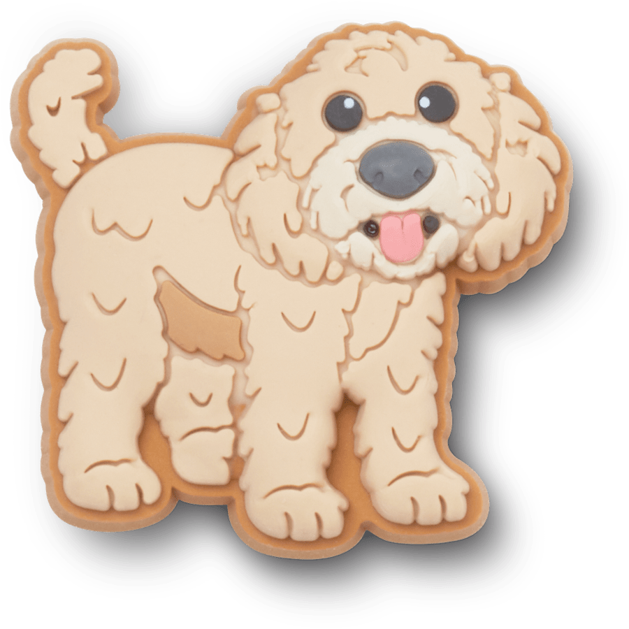 b'Golden Doodle Puppy Jibbitz Shoe Charm'