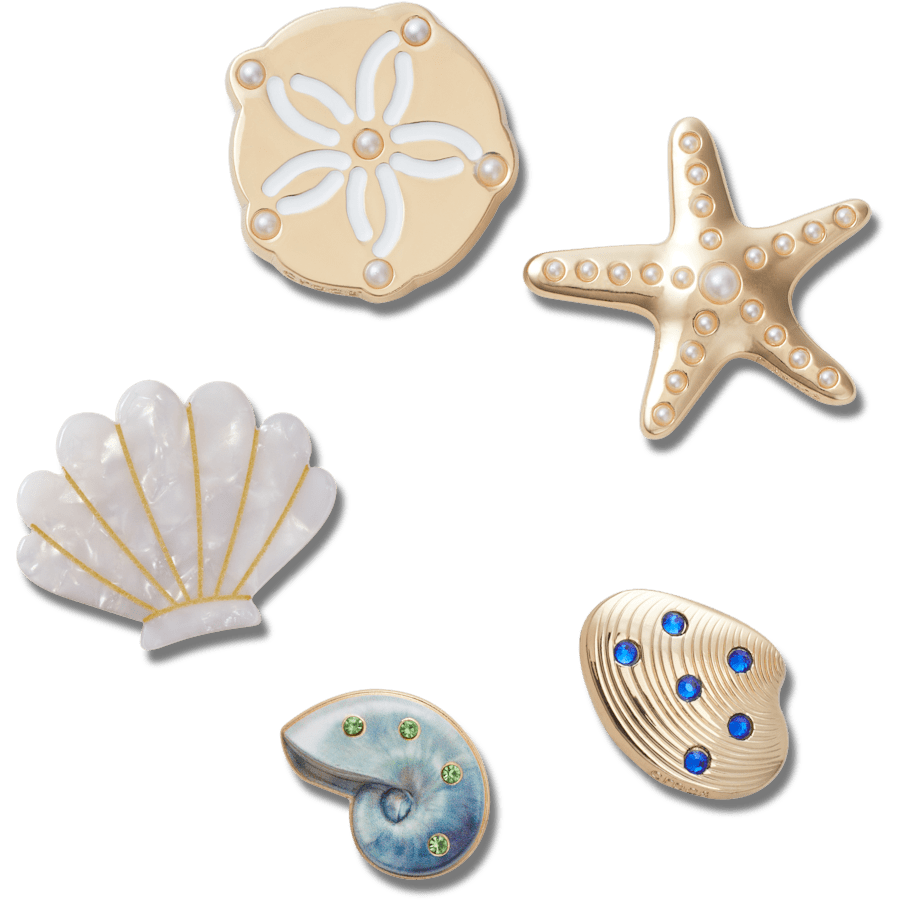 Gold Seashell 5 Pack Jibbitz™ charms