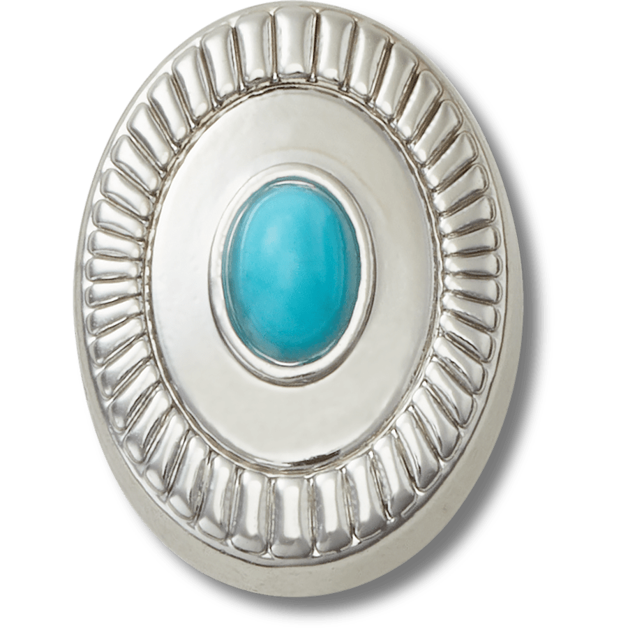 Silver Turquoise Emblem Jibbitz™ charms