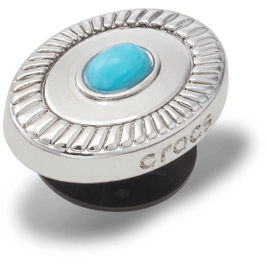 Silver Turquoise Emblem Jibbitz™ charms