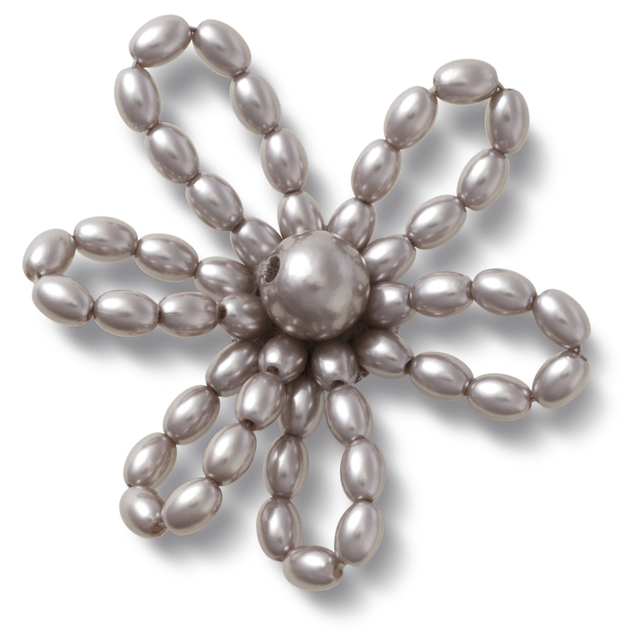 Grey Pearl Beaded Daisy Jibbitz™ charms