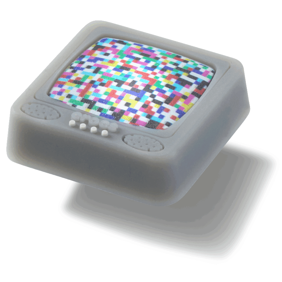 Lights Up Pixelated TV Jibbitz™ charms