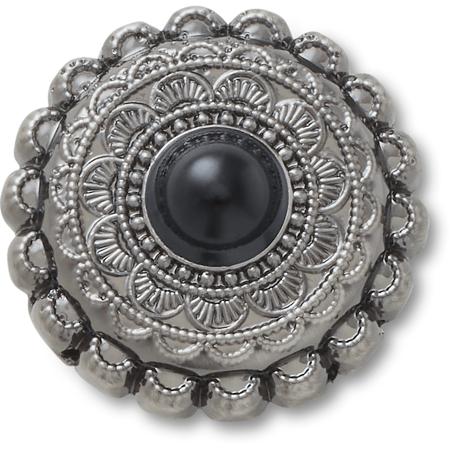 Silver and Black Emblem Jibbitz™ charms
