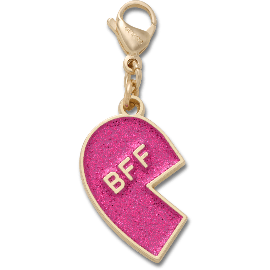 Pink Glitter BFF Charm Left Jibbitz Shoe Charm