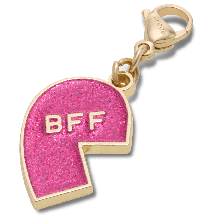 Pink Glitter BFF Charm Left Jibbitz Shoe Charm