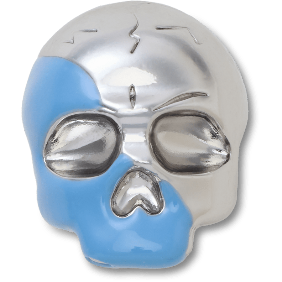 Silver and Blue Enamel Skull Jibbitz™ charms