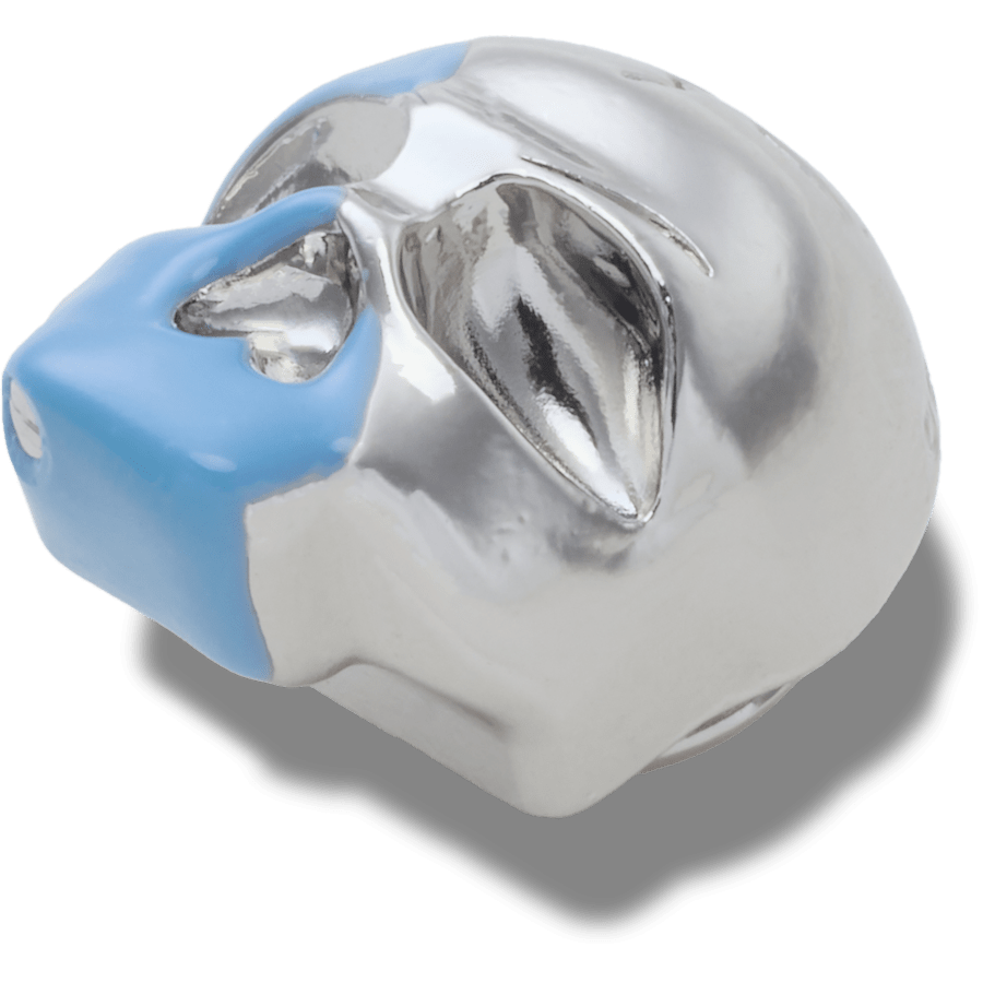 Silver and Blue Enamel Skull Jibbitz™ charms