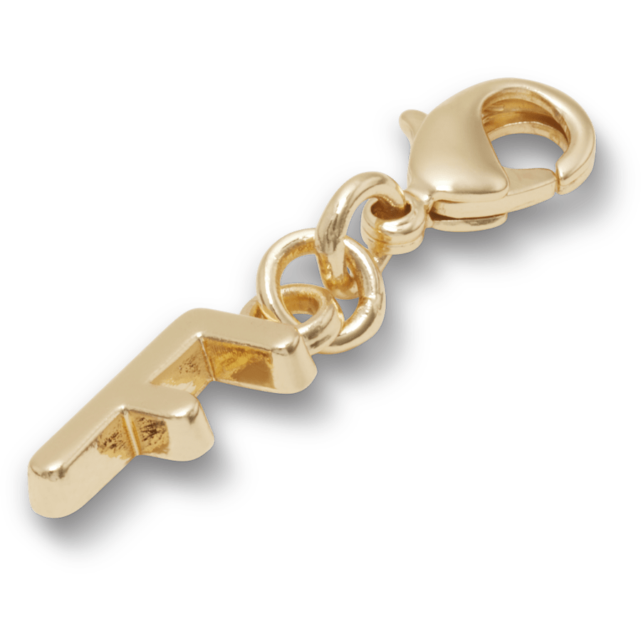 Gold Letter F Charm Jibbitz™ charms