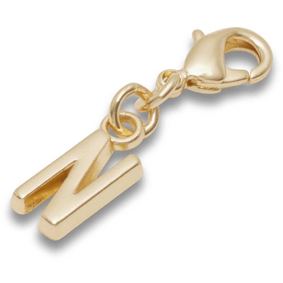Gold Letter N Charm Jibbitz™ charms