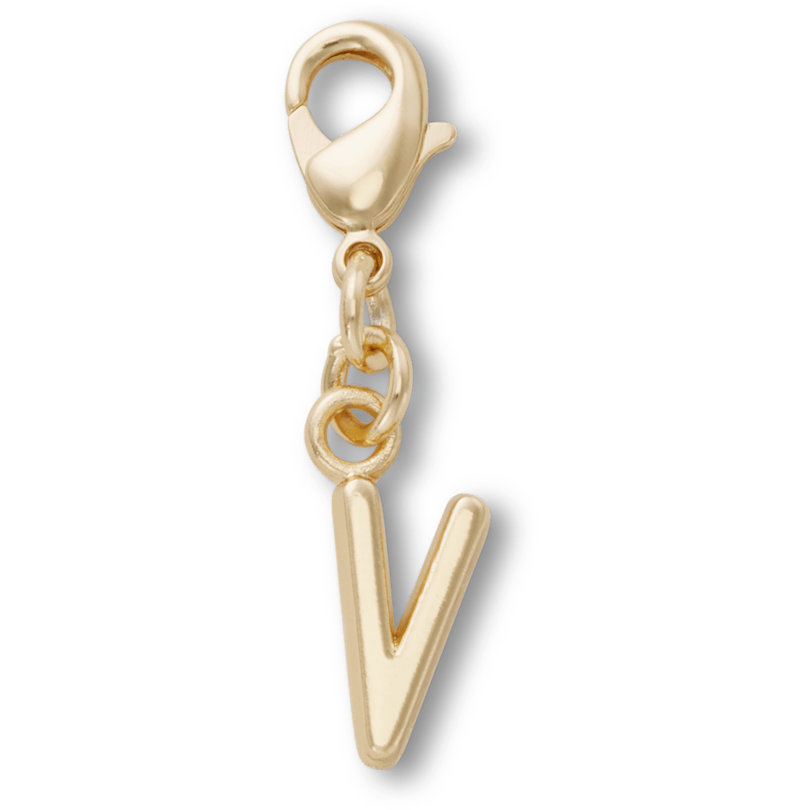Gold Letter V Charm Jibbitz™ charms