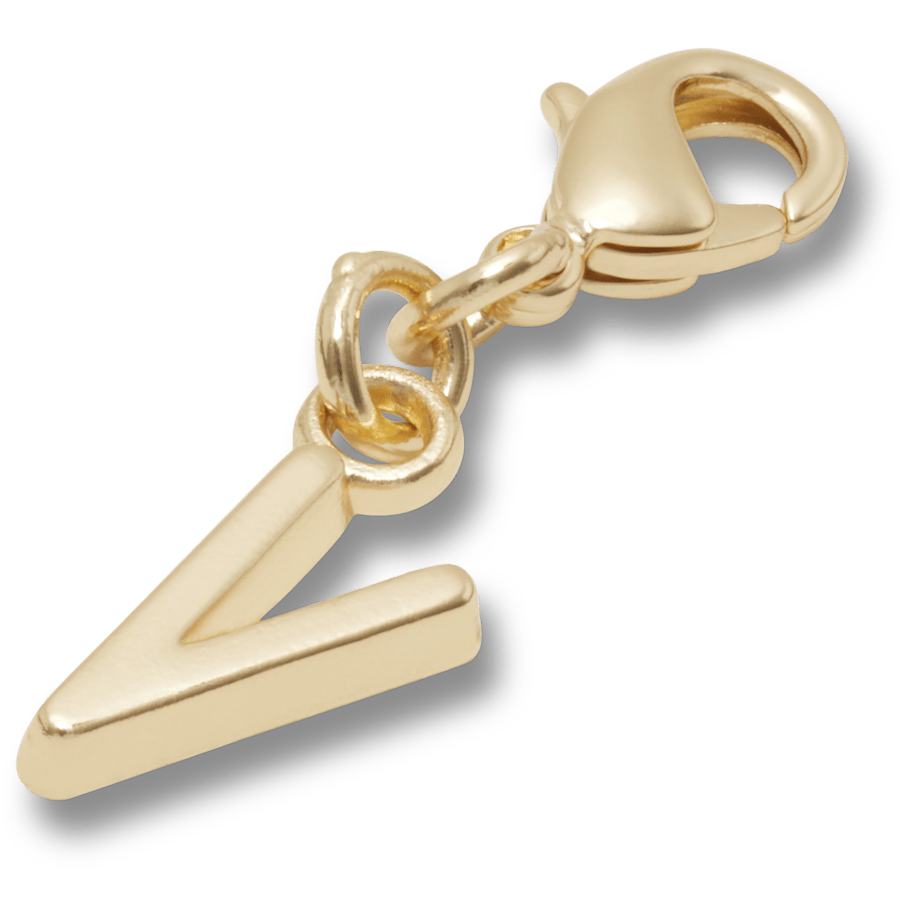 Gold Letter V Charm Jibbitz™ charms