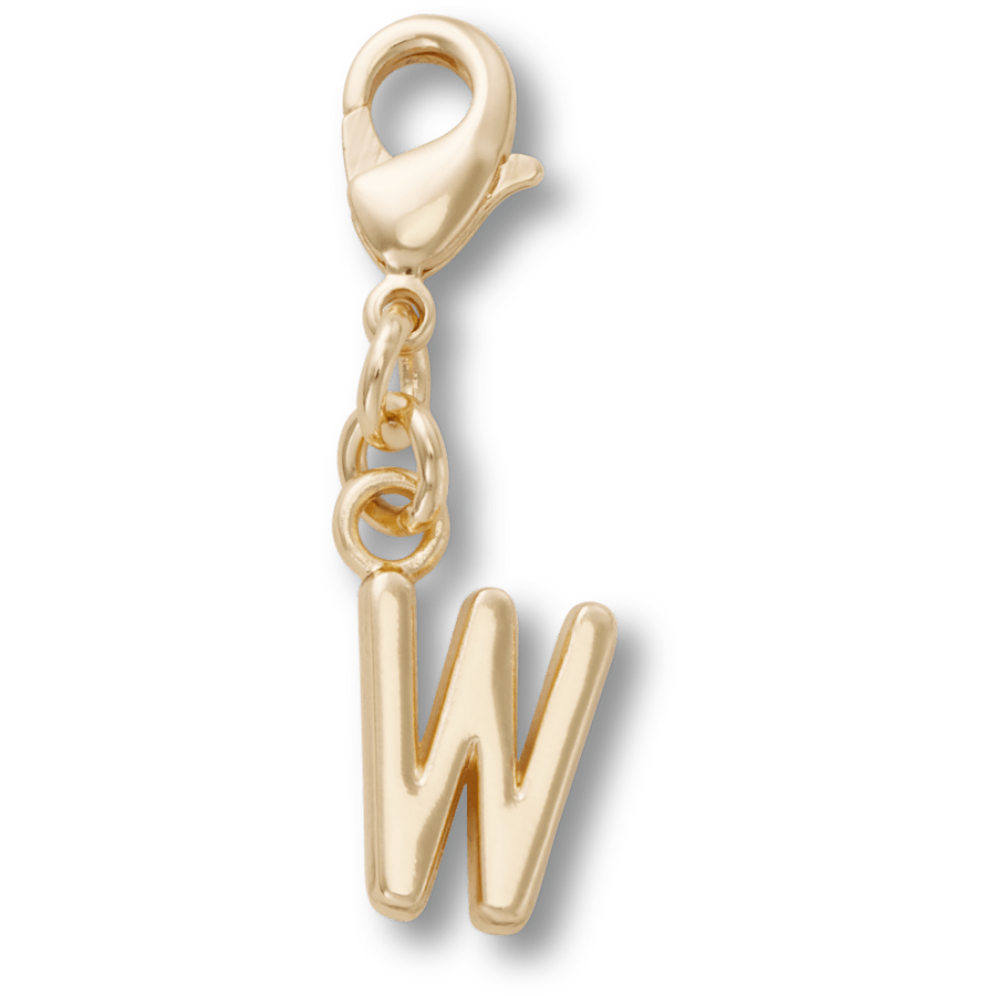 Gold Letter W Charm Jibbitz™ charms