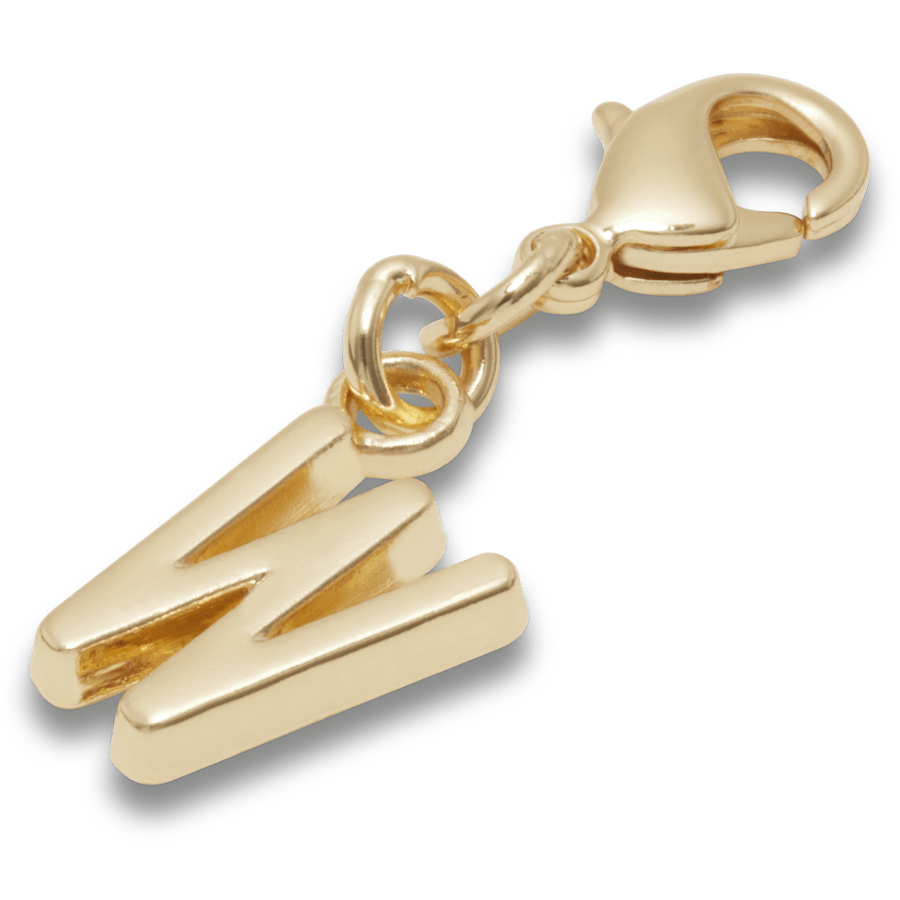 Gold Letter W Charm Jibbitz™ charms