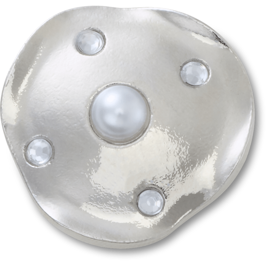 Silver and Pearl Disc Jibbitz™ charms