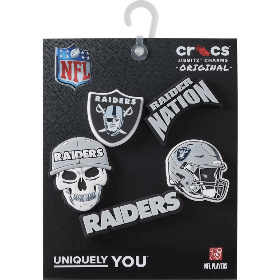 NFL Las Vegas Raiders 5 Pack Jibbitz Shoe Charm