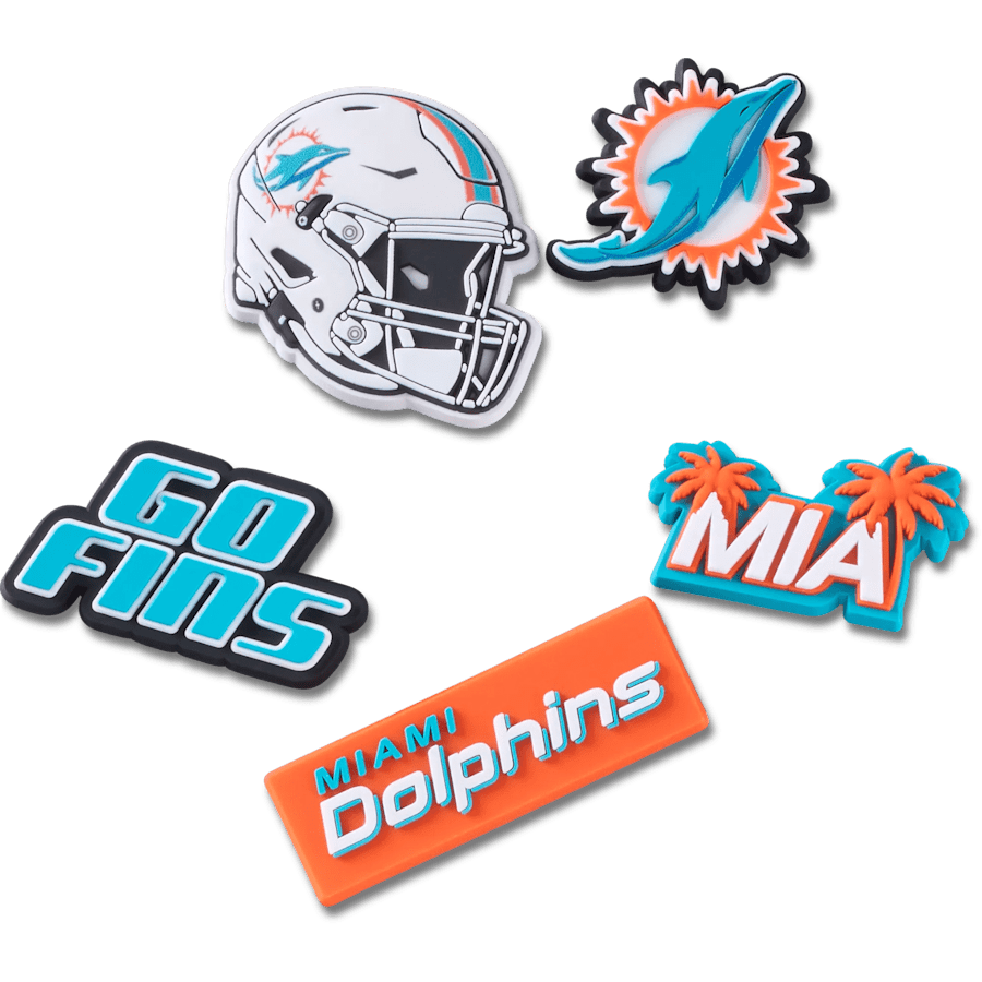 NFL Miami Dolphins 5 Pack Jibbitz Shoe Charm